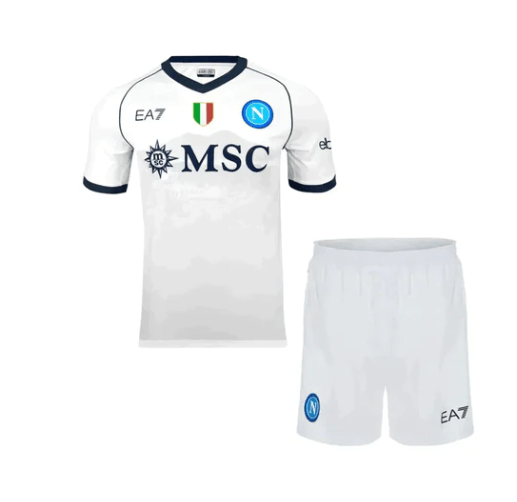 Conjunto Infantil Napoli Away 23/24 - Branco