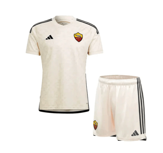 Conjunto Infantil Roma Away 23/24 - Bege
