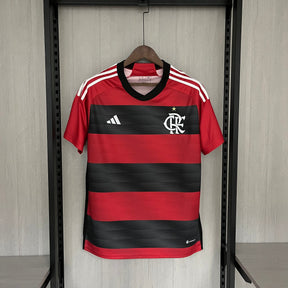 Camisa Flamengo I 23/24 s/n° Torcedor Adidas Masculina - Vermelho+Preto