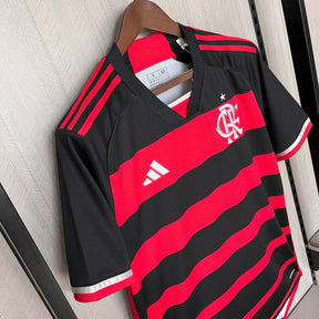 Camisa Flamengo I 24/25 s/n° Torcedor Adidas Masculina - Vermelho+Preto