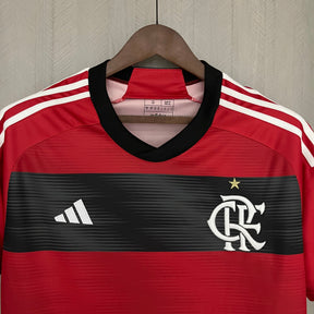 Camisa Flamengo I 23/24 s/n° Torcedor Adidas Masculina - Vermelho+Preto