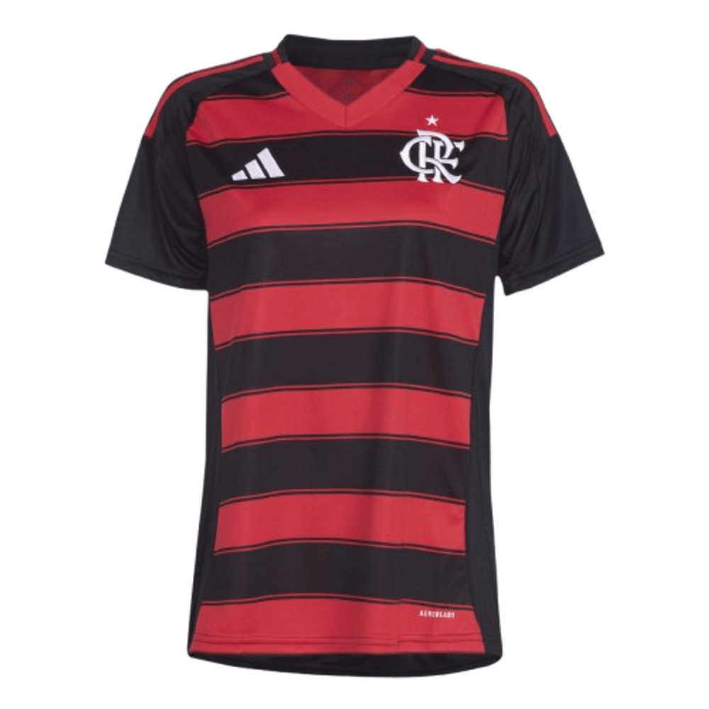 Camisa Flamengo I 2025 Adidas - Vermelho+Preto - (Feminina)